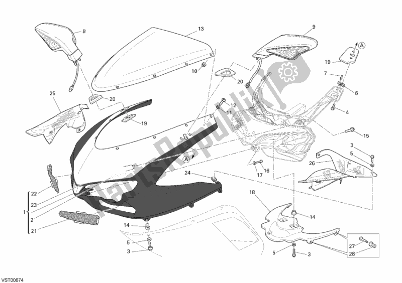 Toutes les pièces pour le Capot du Ducati Superbike 1098 R 2008